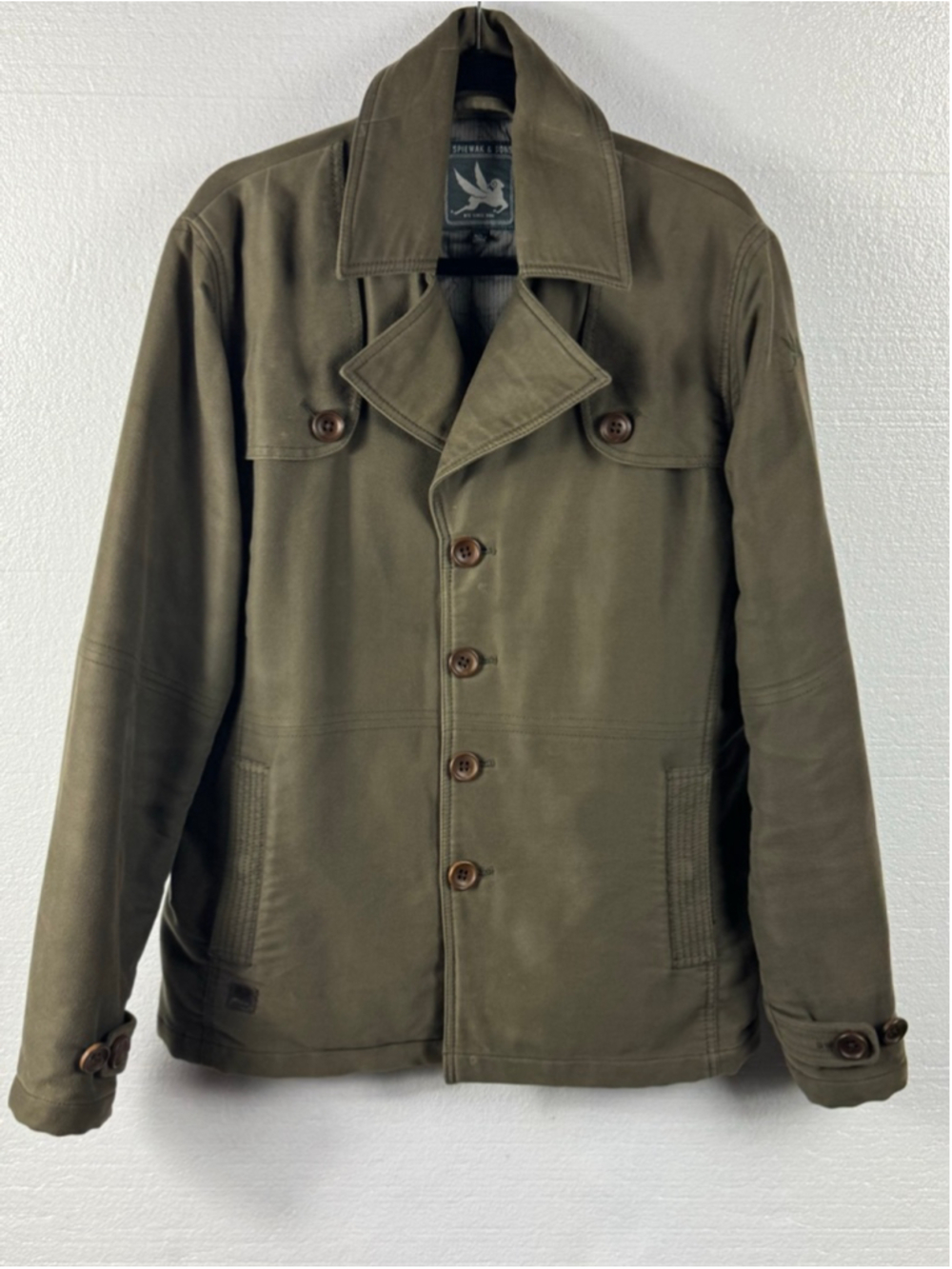 I. Spiewak & Sons Thinsulate Golden Fleece olive green military-style jacket L